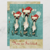 ブルーブルドフランスのッグスホリデー招待状 招待状 (正面/裏面)