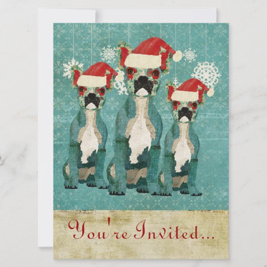 ブルーブルドフランスのッグスホリデー招待状 招待状 (正面)