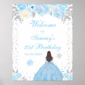 ブルーブルネットヘアガールバースデーパーティーへようこそ ポスター (正面)