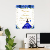 ブルーブルネットヘアガールSweet sixteenへようこそ ポスター (ホームオフィス)