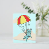 ブルーブルフランスのドッグ傘おもしろいはがき ポストカード (スタンド正面)