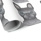 ブルーブルフランスのドッグ/フランスの犬のパターン ラッピングペーパー (ロールコーナー)