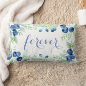 ブルーブルーベリーミッドサマー素朴結婚ズフォーエバー ランバークッション (ブランケット)