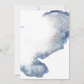 ブルーブルー金ゴールドフレームユニセックス誕生日 招待状 (裏面)