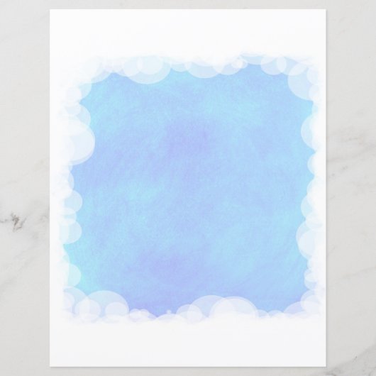 ブルーブレンドホワイトバブルクラウドスクラップブック紙 (正面)