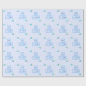 ブルーブロックとスターベビーシャワー ラッピングペーパー (フラット)