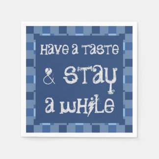 ブルーブロックカジュアルパーティーチョークナプキン スタンダードカクテルナプキン