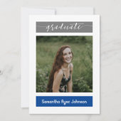 ブルーブロモダンック3写真卒業 招待状 (正面)