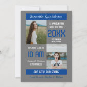 ブルーブロモダンック3写真卒業 招待状 (裏面)