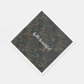 ブルーブロンズヒョウ印刷 スタンダードランチョンナプキン (角)