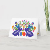 ブルー🐰ブンニーズ民俗付きTouchカスタム文字 カード (正面)