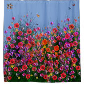 ブルーブーケ – 蝶 シャワーカーテン (正面)