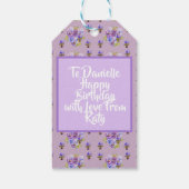 ブルーブージーウォーターカラーフローラレディースギフトラベル ギフトタグ (裏面)