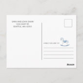 ブルーブーティボーイ赤ちゃんシャワーありがとう ポストカード (裏面)