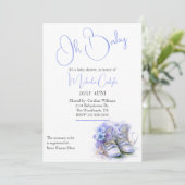 ブルーブーティーボーイ赤ちゃんシャワー 招待状 (スタンド正面)