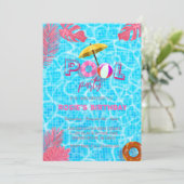 ブループクールールパーティー&サマースイミング誕生日 招待状 (スタンド正面)