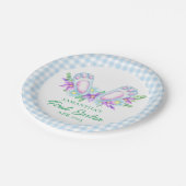 ブループパーソナライズされたライドバニー足私の最初のイースター ペーパープレート (アングル)