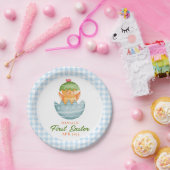 ブループパーソナライズされたライドヒック卵の私の最初の復活祭 ペーパープレート (パーティー)