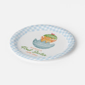 ブループパーソナライズされたライドヒック卵の私の最初の復活祭 ペーパープレート (アングル)