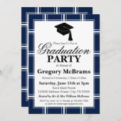 ブループモダンライド卒業パーティー 招待状 (正面/裏面)