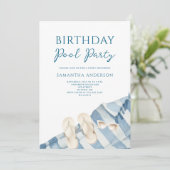 ブループモダンールパーティー誕生日招待状 招待状 (スタンド正面)