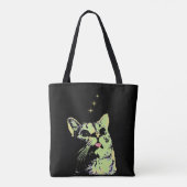 ブループモード子猫が星を見る トートバッグ (裏面)