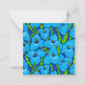 ブループヤフラワーズボタニカルトロピカルフローラ ノートカード (裏面)