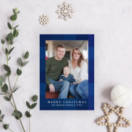 ブループライカラフルドプリントフロントクリスマス シーズンカード