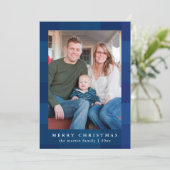 ブループライカラフルドプリントフロントクリスマス シーズンカード (スタンド正面)