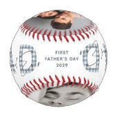ブループライド最高のパパファースト・ファーザー・デイフォト 野球ボール (裏面)