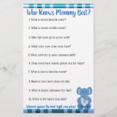 ブループライド象をテーマにした赤ちゃんシャワーゲーム チラシ (裏面)