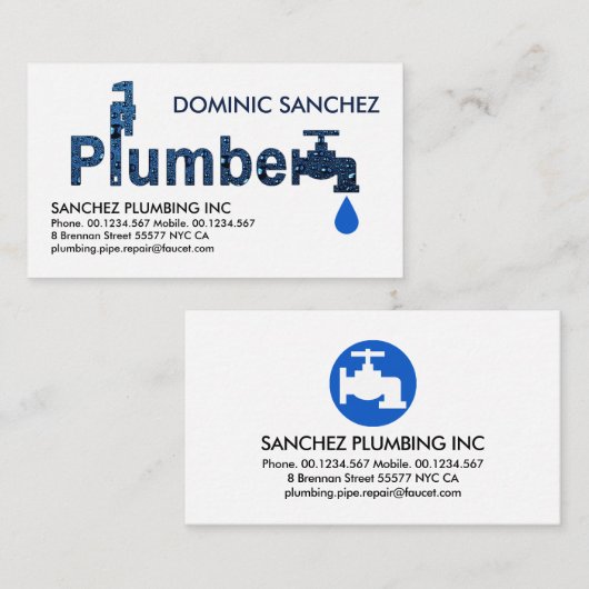 ブループラムウォータードロップサイネージ 名刺 (正面/裏面)