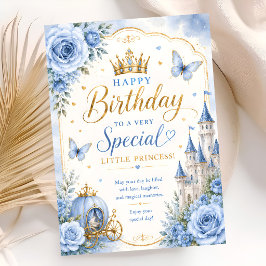 ブループリンセスの1歳の誕生日 カード
