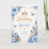 ブループリンセスの1歳の誕生日 カード (正面)