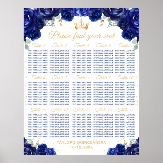 ブループリンセスクインセアニラ15テーブル座席表 ポスター (正面)