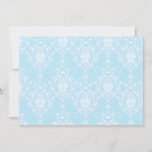 ブループリンセスドレスをテーマにした誕生日の招待状 招待状 (裏面)