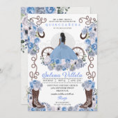 ブループリンセスドレス&ブーツキンセアニラ 招待状 (正面/裏面)