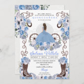 ブループリンセスドレス&ブーツキンセアニラ 招待状 (正面/裏面)