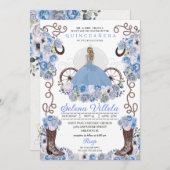 ブループリンセスドレス&ブーツキンセアニラ 招待状 (正面/裏面)