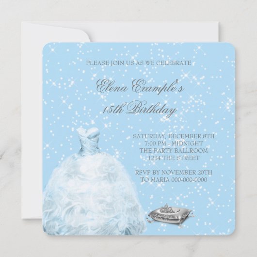 ブループリンセスフォトキンセアニェラ招待状 招待状 (裏面)