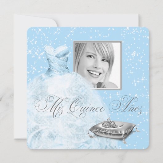 ブループリンセスフォトキンセアニェラ招待状 招待状 (正面)