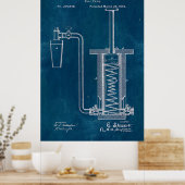 ブループリントビールポンプ ポスター (キッチン)