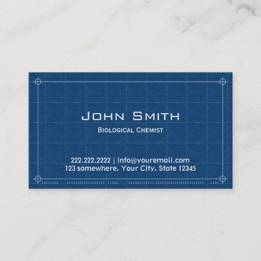 ブループリント生物化学者の名刺 名刺 (正面)