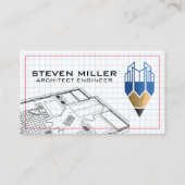 ブループリント |アーキテクトロゴ |グリッド線 名刺 (正面)