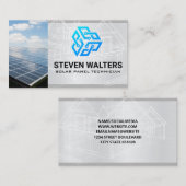 ブループリント | パネル太陽の | 技術ロゴ 名刺 (正面/裏面)