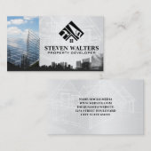 ブループリント |建築ビルダーロゴ 名刺 (正面/裏面)