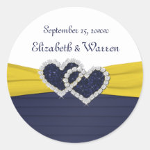 ブループリーツとダイヤモンドハートラウンドステッカー