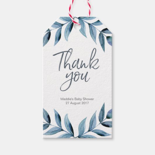 ブループルプル感謝していフローラユーラベル |メッセージカード ギフトタグ (正面)