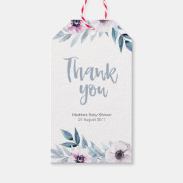ブループルプル感謝していフローラユーラベル |メッセージカード ギフトタグ
