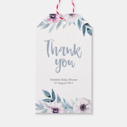 ブループルプル感謝していフローラユーラベル |メッセージカード ギフトタグ (正面)